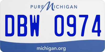 MI license plate DBW0974