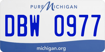MI license plate DBW0977