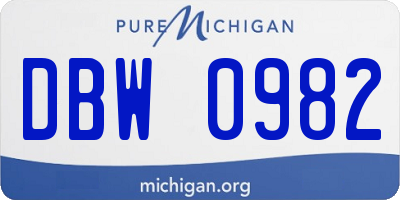 MI license plate DBW0982