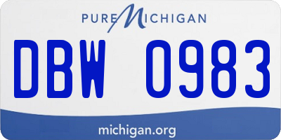 MI license plate DBW0983