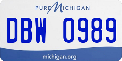 MI license plate DBW0989