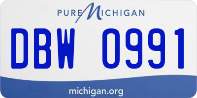 MI license plate DBW0991