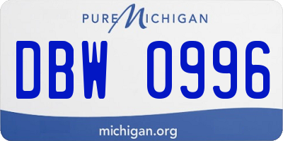 MI license plate DBW0996