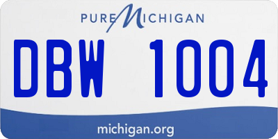 MI license plate DBW1004
