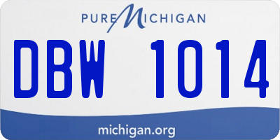MI license plate DBW1014