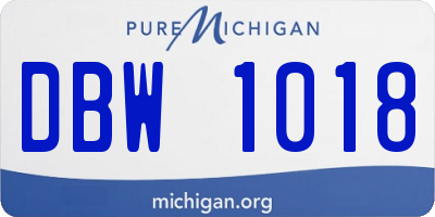 MI license plate DBW1018