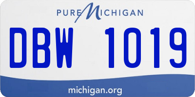 MI license plate DBW1019