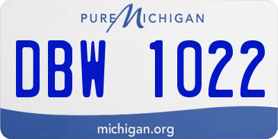 MI license plate DBW1022