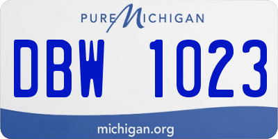 MI license plate DBW1023