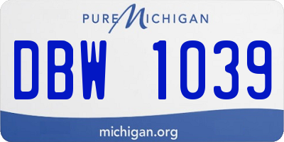 MI license plate DBW1039