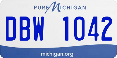 MI license plate DBW1042