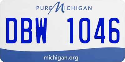 MI license plate DBW1046