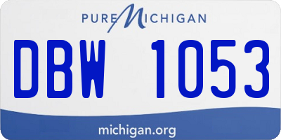 MI license plate DBW1053