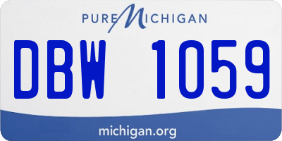 MI license plate DBW1059
