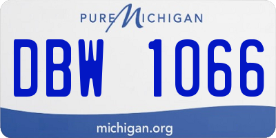 MI license plate DBW1066