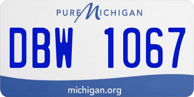 MI license plate DBW1067