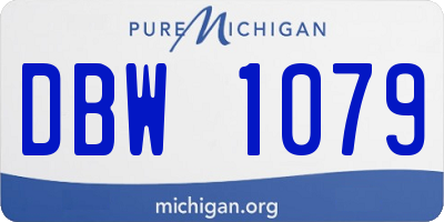 MI license plate DBW1079