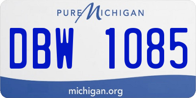MI license plate DBW1085