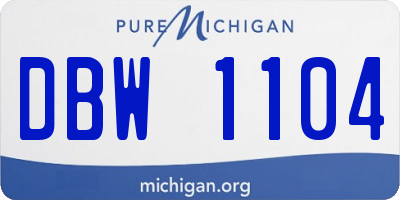 MI license plate DBW1104
