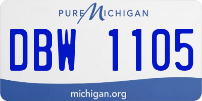 MI license plate DBW1105