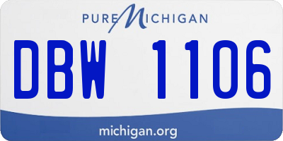 MI license plate DBW1106