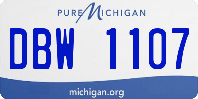 MI license plate DBW1107