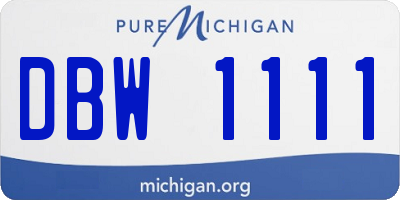 MI license plate DBW1111