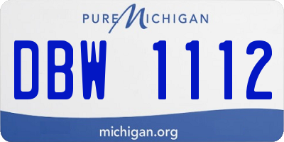 MI license plate DBW1112
