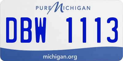 MI license plate DBW1113