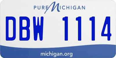 MI license plate DBW1114