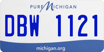 MI license plate DBW1121