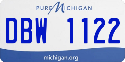 MI license plate DBW1122