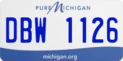 MI license plate DBW1126
