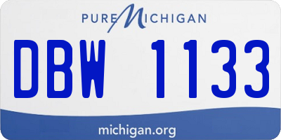 MI license plate DBW1133