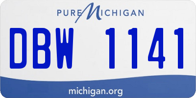 MI license plate DBW1141