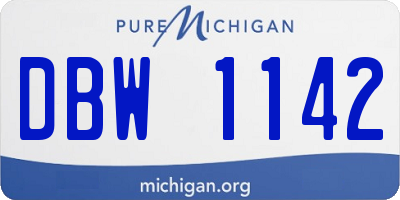 MI license plate DBW1142