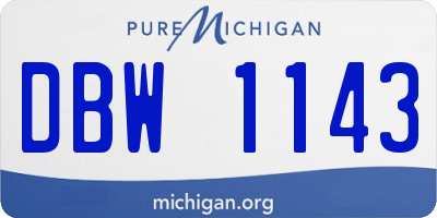 MI license plate DBW1143
