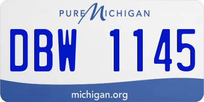 MI license plate DBW1145