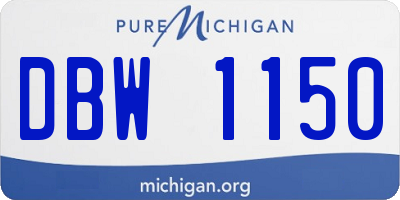 MI license plate DBW1150