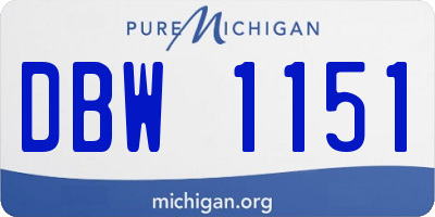 MI license plate DBW1151