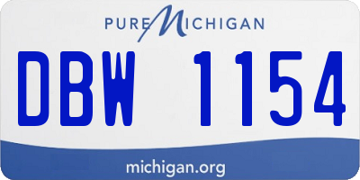 MI license plate DBW1154