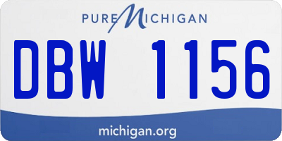 MI license plate DBW1156