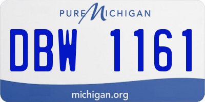 MI license plate DBW1161