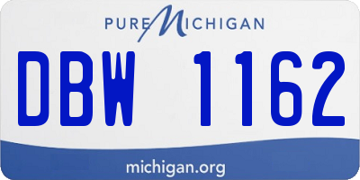 MI license plate DBW1162