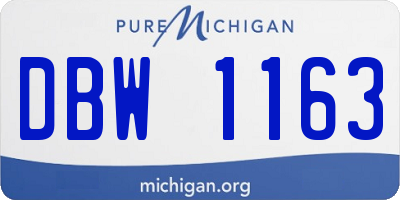 MI license plate DBW1163