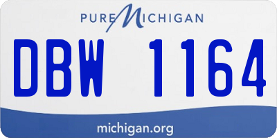 MI license plate DBW1164