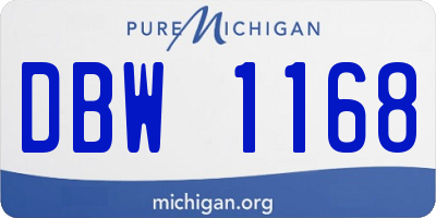 MI license plate DBW1168