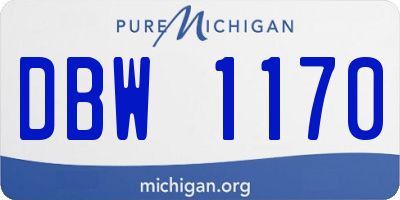 MI license plate DBW1170