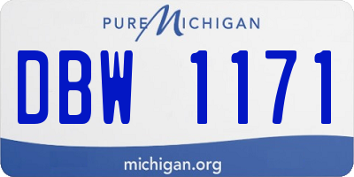 MI license plate DBW1171