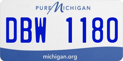 MI license plate DBW1180